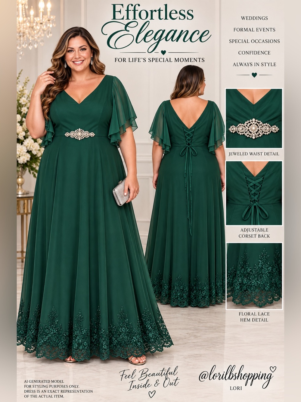 Emerald Green Formal Maxi Gown
